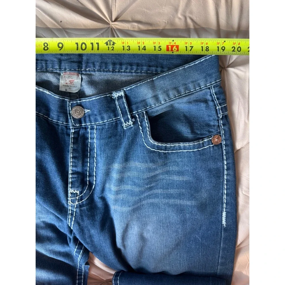 Y2K Vintage True Religion Joey Super T Men Blue Flare Jeans Made in USA Size 40